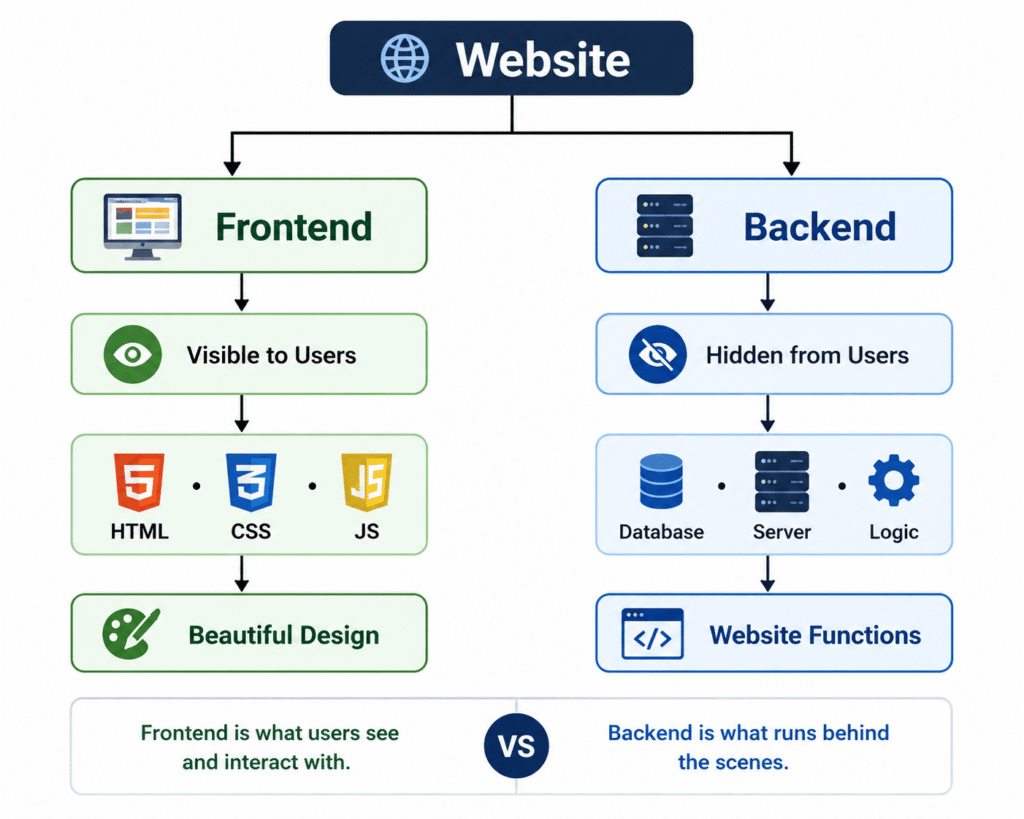 Difference between frontend and backend 