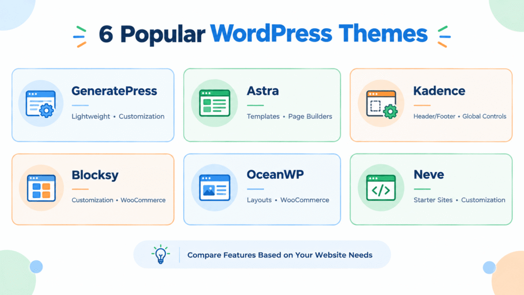 WordPress themes comparison for beginners