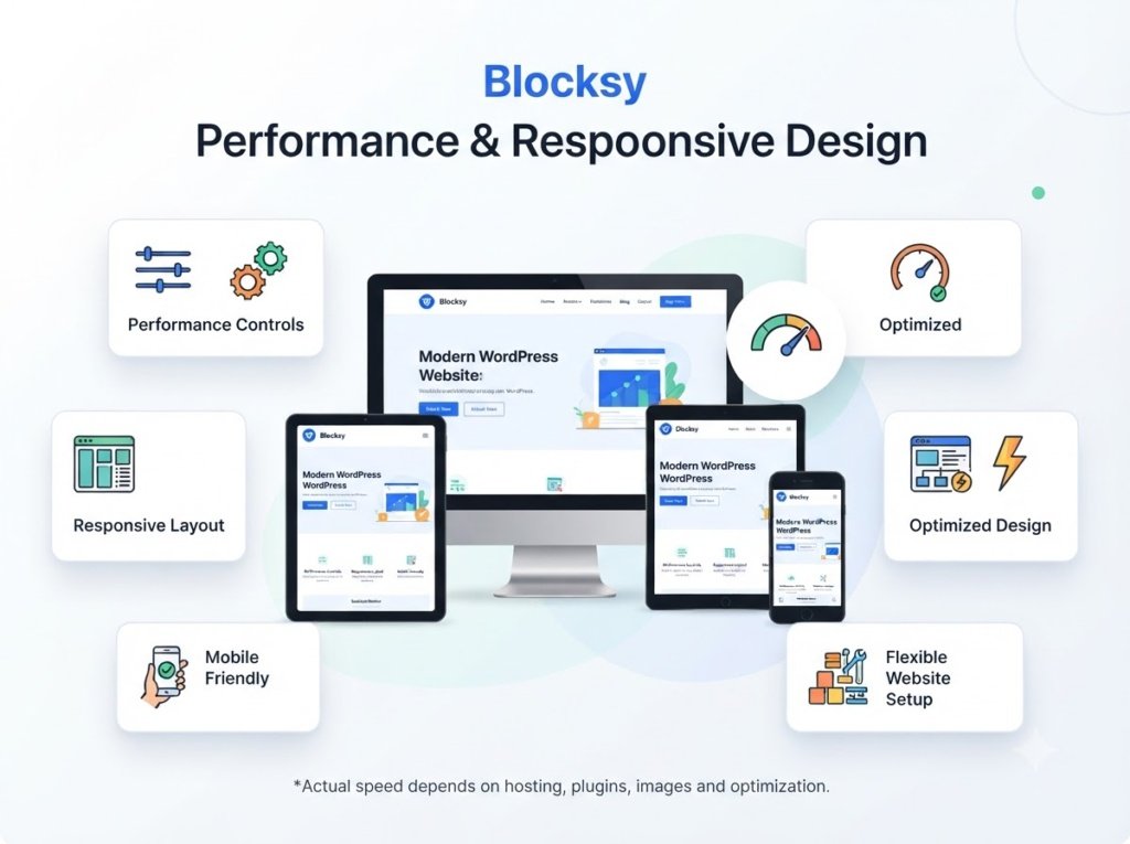 Blocksy performance and responsive design