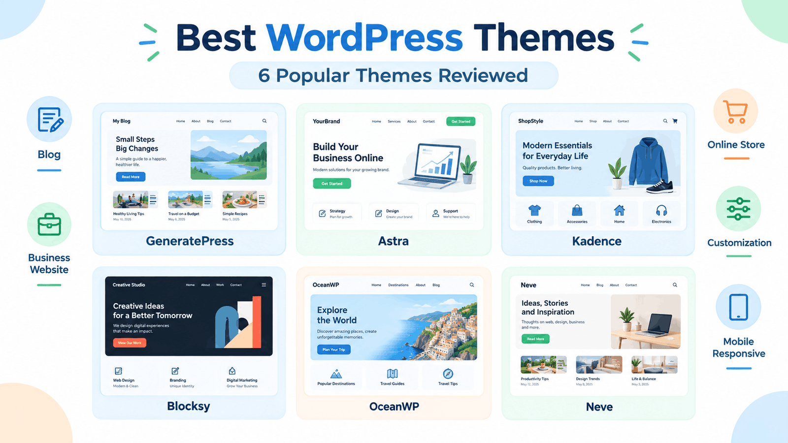 Popular WordPress themes comparison